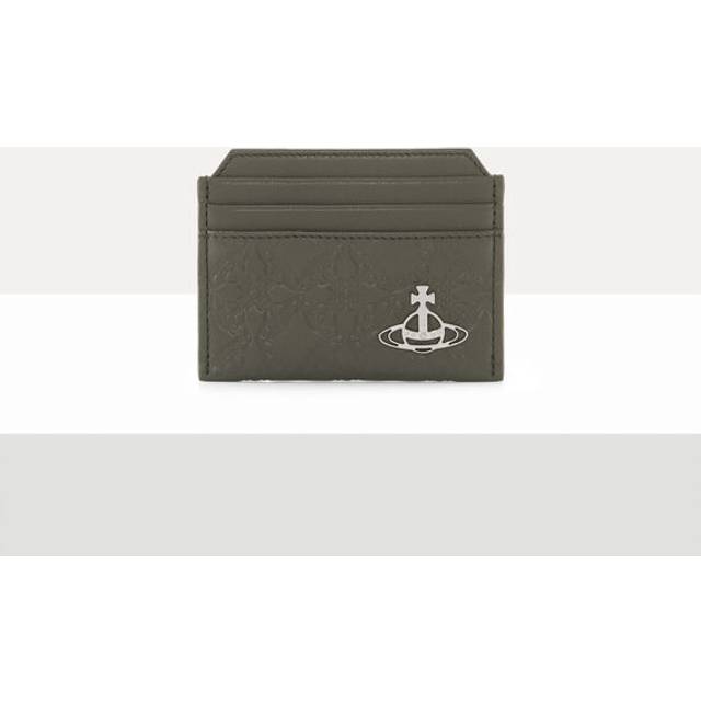 Vivienne Westwood Slim Card Holder Embossed Nappa Green One Size Unisex