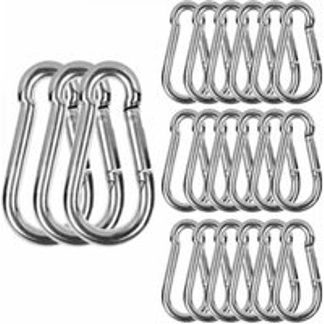 M6 Stainless Steel Carabiner, 20 pcs Heavy Duty Carabiner - 120kg/260lb Load Capacity Stainless Steel Carabiner, 304 Stainless Steel Swing Carabiner