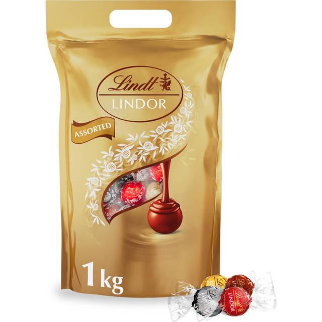 Lindt Lindor Assorted Chocolate Truffles Bag - Approx 80 balls, 1kg - Chocolate Truffles with a Smooth Melting Filling - Gift Present or Sharing Box -