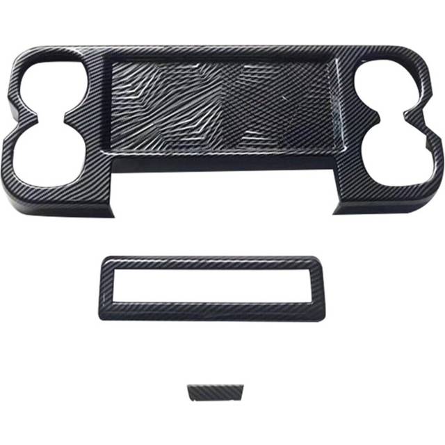 Car Carbon Fiber Center Console Water Cup Holder Decoration Cover Trim Stickers for Sienna 2021 2022