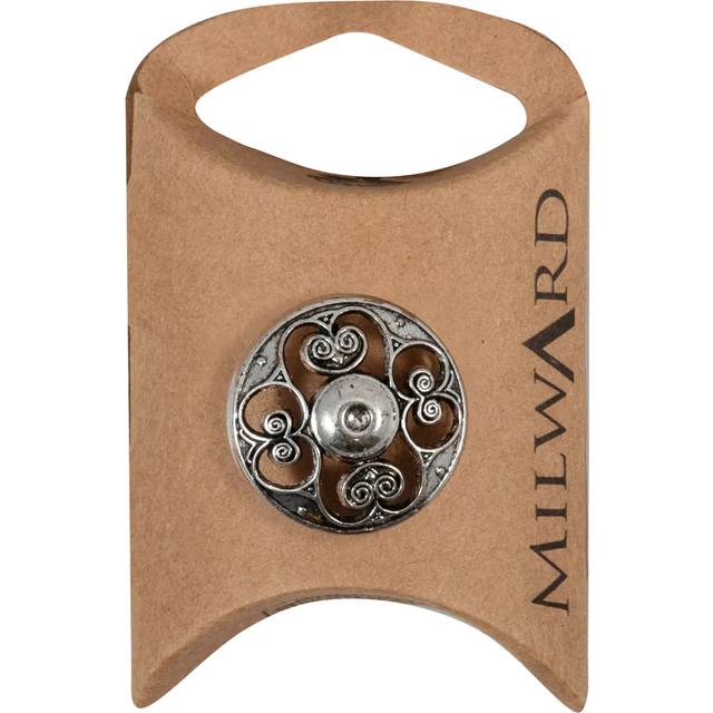 Milward Metal Shank Filigree Buttons, 23mm, Black/Silver, Pack of 5