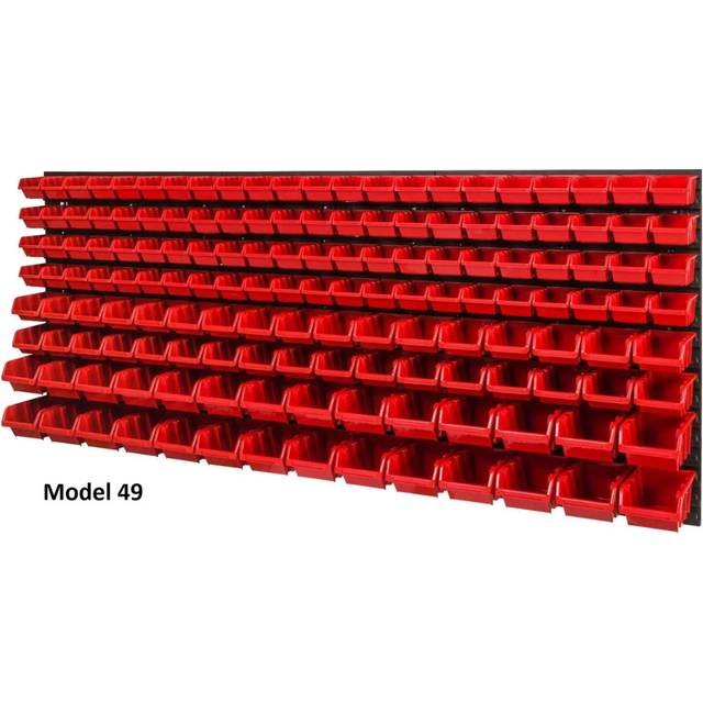 (Model 49) Wall Mounted Tool Peg Board Set Storage Bins
