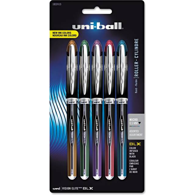 uni-ball 1832410 VISION ELITE BLX Series Rollerball Pen .5 mm Assorted