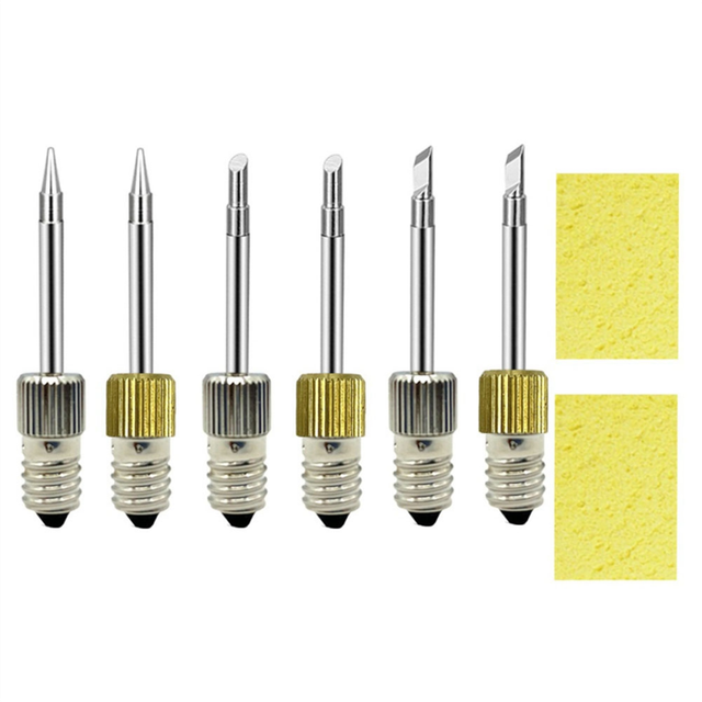 6Pcs Brass Soldering Tips USB Iron Head Welding for E10 Interface Stations