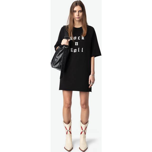 Grace Studded Rock N Roll Mini Dress - BLACK - Medium