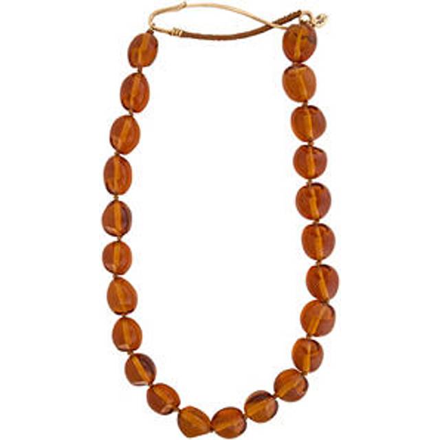 Vadare Resin Beaded Necklace - Amber Brown - Weekend Max Mara allows for maximum versatility with its capsule collection of clothing that caters to off-duty styling. Perfectly embodying the spirit of femininity, the Italian label fuses timeless design with modern silhouettes and luxe fabrics.