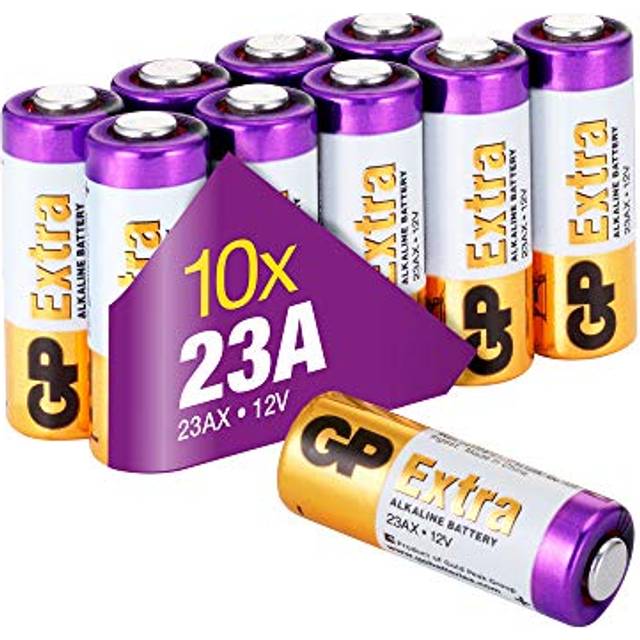 GP 23A Alkaliska Batterier 10-pack | GP Extra | 23AE, MN21 | Lång livslängd och hög effektivitet för daglig användning