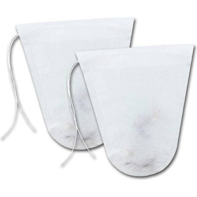 100pcs Disposable Paper Tea Bags Drawstring Tea Filter Bags for Loose Leaf Tea and Coffee (White)