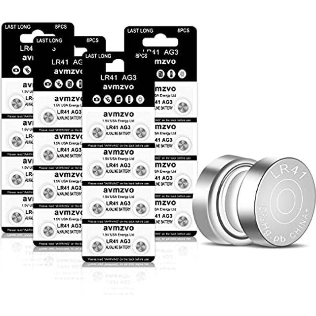 Avmzvo LR41 Battery AG3 392 384 192 Batteries 1.5V Button Coin Cell Batteries 【3-Year Warranty】