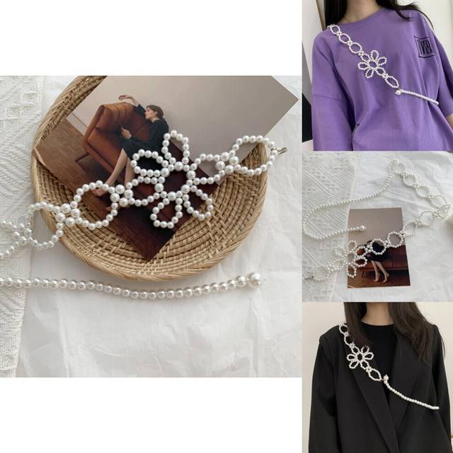 Stunning White Pearl Waist Chain For Women Enhancing Fashionable Spring Attire