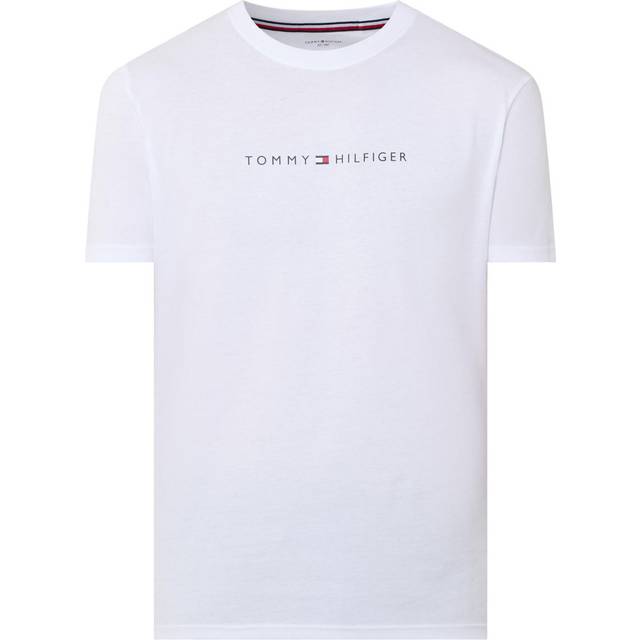 Men's Tommy Hilfiger Short Sleeve Mens Logo T Shirt - White - Size: 38/Regular