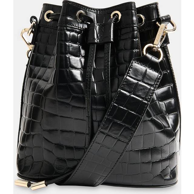 Whistles Giulia Croc Texture Leather Bucket Bag