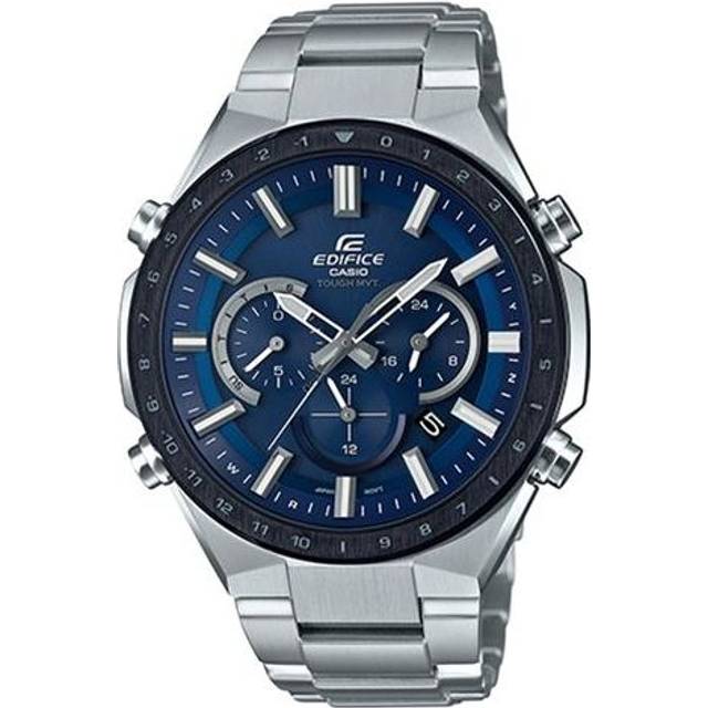 CASIO EDIFICE Solar Powered Waterproof Sports Sapphire Crystal Stainless Steel Strap Mens Blue Analog EQW-T660DB-2A - Free
