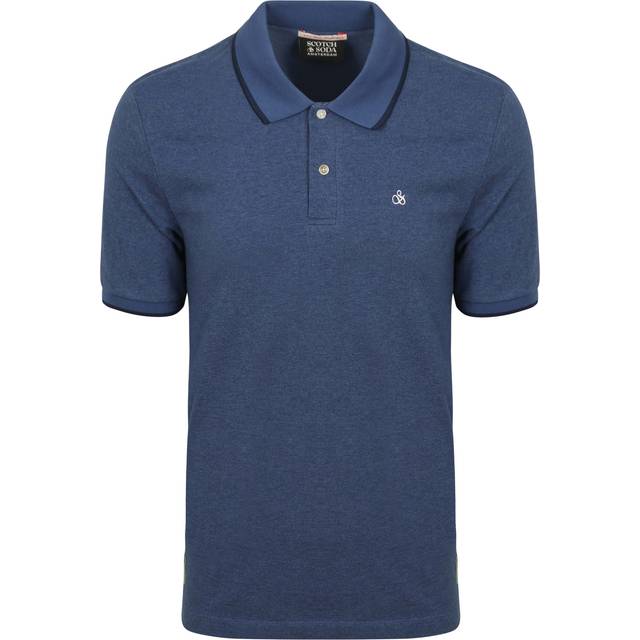 Scotch And Soda Melange Polo Shirt Dark Blue Dark Blue size M