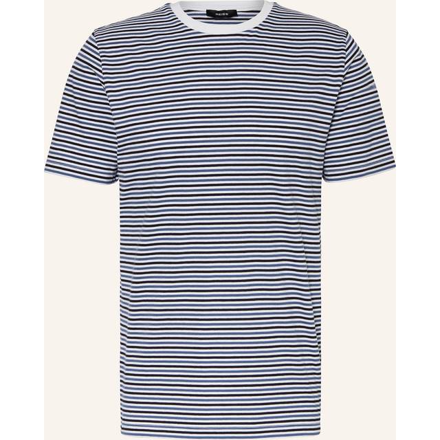 Reiss Bay Cotton Regular Fit Short Sleeve Stripe T-Shirt, Blue/White