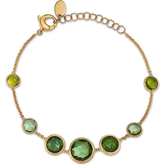 Marco Bicego 18K Yellow Gold Jaipur Color Green Tourmaline Bezel Bracelet - Exclusive