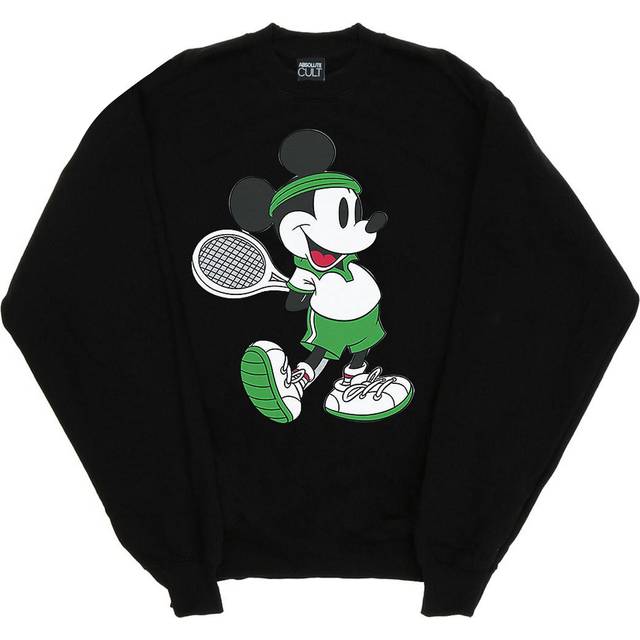 (S, Black) Disney Womens/Ladies Mickey Mouse Tennis Sweatshirt