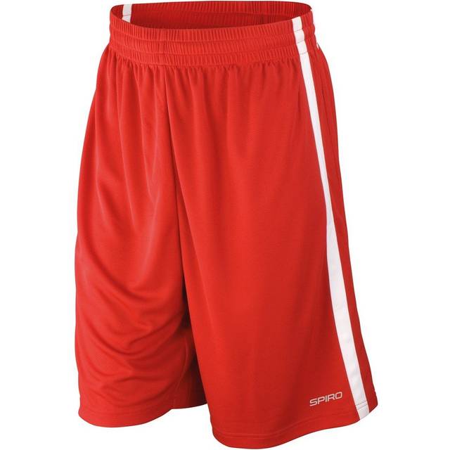 (XL, Red/White) Spiro Mens Basketball Shorts