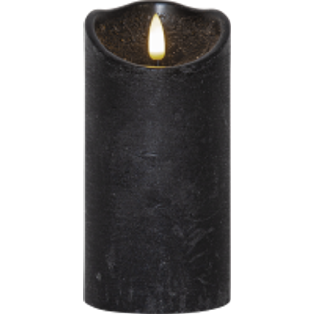 LED Blockljus Flamme Rustic | 15cm | svart [Star Trading]