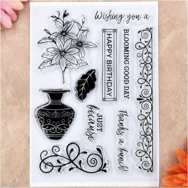 KWELLAM Flowers Vase Leaves Happy Birthday Blooming Good Day Just Beca