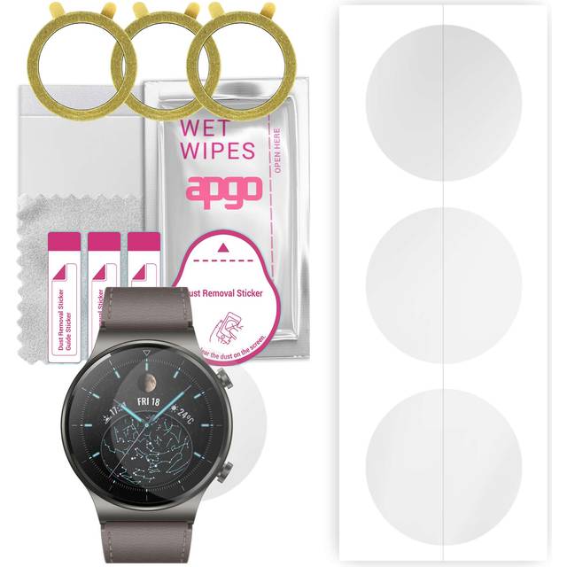 3x apgo MATTE Hydrogel Screen Protector for Huawei Watch GT 2 Pro, Hydrogel Film, with positioning layer easy installation