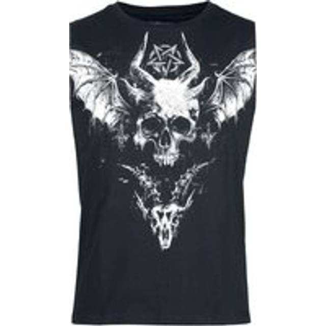 Gothicana by EMP - Gothic Tanktop - Vest with Skull front print and mesh details - S to XXL - for Men - black
