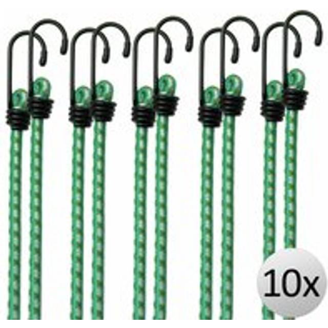 No Brand - deuba® 10x Bungee Cords With Hooks 61cm Lashing Straps for Securing Luggage, Camping Tents, Tarps, Garden Furniture, Wheelie Bin Lid