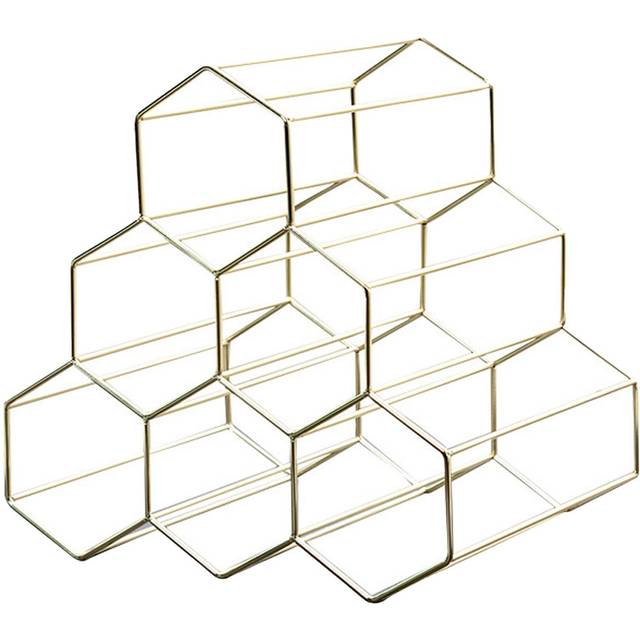 Honeycomb Wine Rack Metal Wine Bottle Holder Minimalist Style Modern Storage Display Rack for