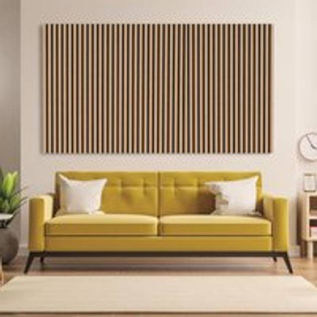 Acoustic Slat Wall Panel 3D Wood - Ash Brown - 19x572.5mm - Single - Brown - Kraus