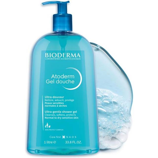 Bioderma Atoderm Ultra-Gentle Shower Gel 1L | Soap-Free Formula | Cleanses & Protects Dry Skin for Sensitive Skin Care | Body Wash