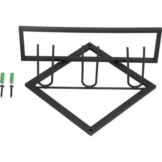 Wall Mounted Wine Rack Black Rhombus Shaped Wall Mounted Double Hook Wine Rack for Wine Cellar Home