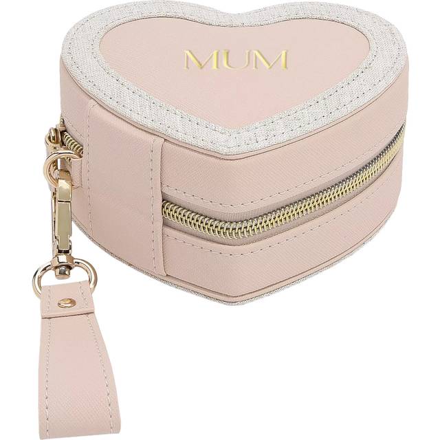 Stackers Mama Heart Travel Jewellery Box, Green/Linen