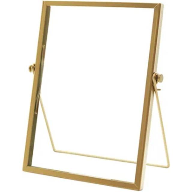 Photo Frame Display Transparent Glass Iron Support Tabletop Dried Flower Frame for Home Decorations 15.2cm/6in