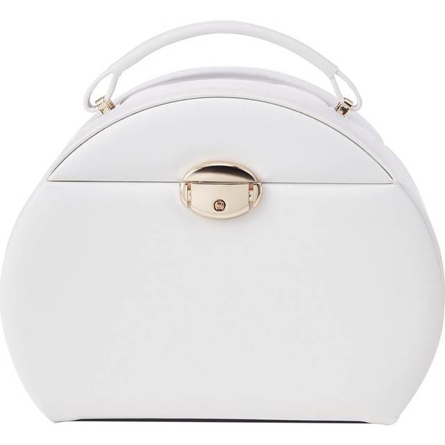 H&O Direct White Dome Jewellery Box with Handle - 17 x 22.5 x 16cm