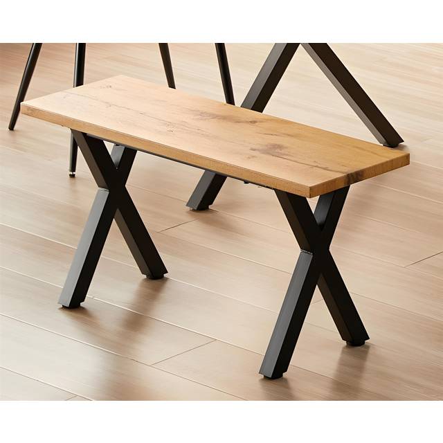 Kosy Koala Wooden Bench with Metal Legs - Multi - 45 x 90 x 30cm