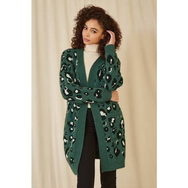 Yumi Leopard Print Longline Cardigan