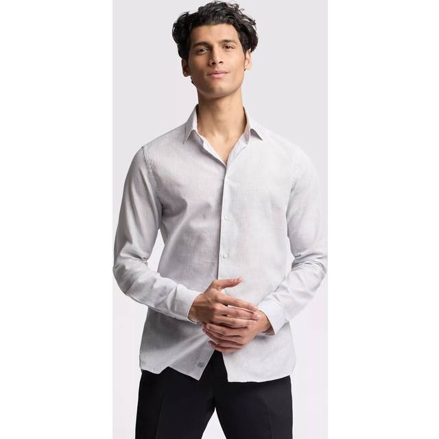 Ted Baker Duck Egg Linen Mens Shirt, Long Sleeve, Slim fit - 17