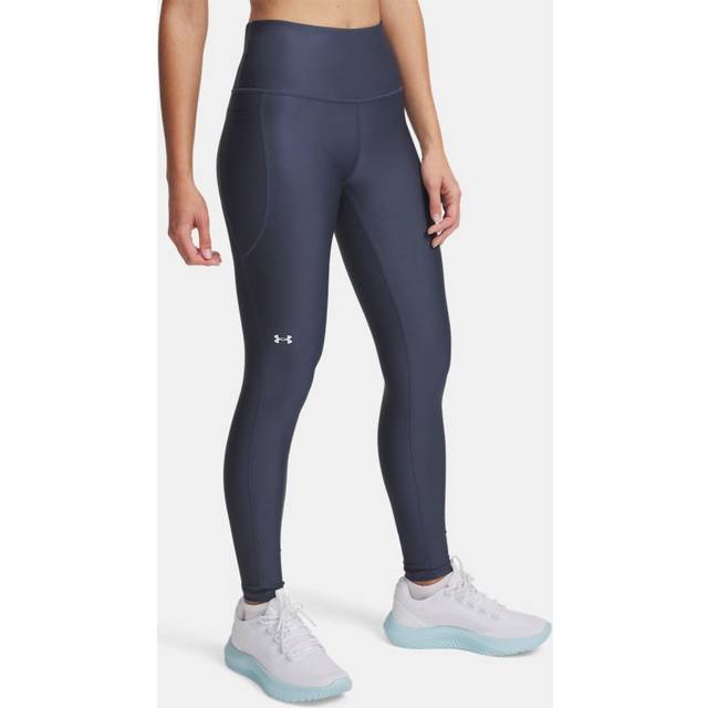 UNDER ARMOUR Womens Training Tech High Rise Tights - Grey, Downpour Gray / / White, Size S, Women