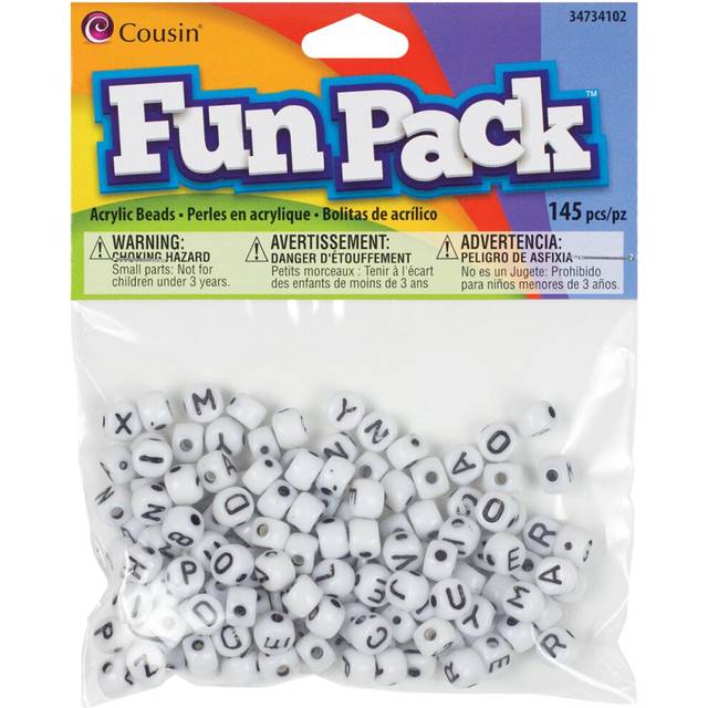 Cousin CCALPHA-34102 Fun Packs 145-Piece Bag Mixed Alphabet Beads