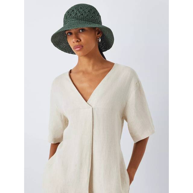John Lewis Crochet Bucket Hat, Green