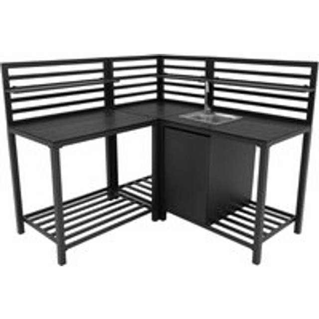 3 Piece Outdoor Kitchen Modular Configuration Corner Sink & Table Unit