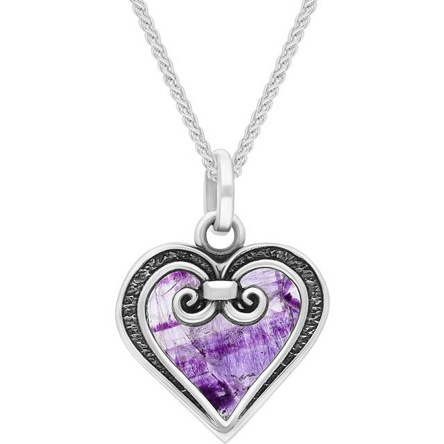 Sterling Silver Blue John Small Gate Heart Pendant