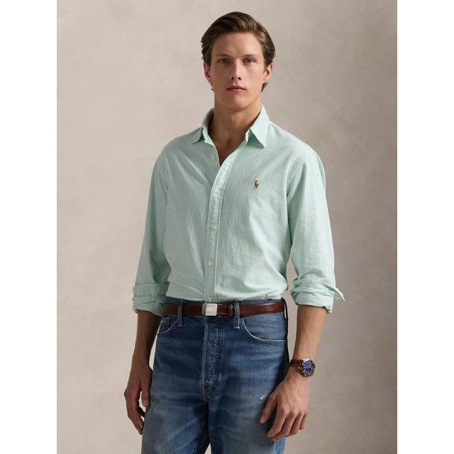 Ralph Lauren Stripe Cotton Regular Fit Oxford Shirt, 6636F Summer Em/Wh