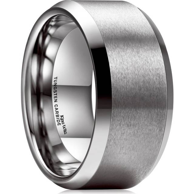 King Will Basic 10mm Tungsten Carbide Ring for Men Matte Polished Wedd