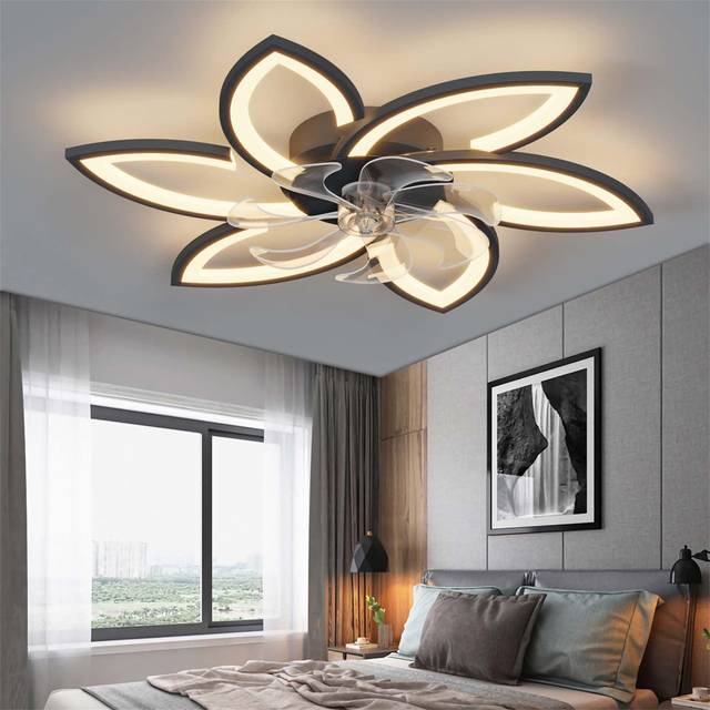 Ceiling Fan With Light With Remote Control, LED Dimmable Fan Ceiling Lamp - Clear