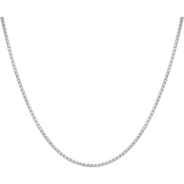 Sterling Silver 24 Inch Rounded Box Chain - Silver