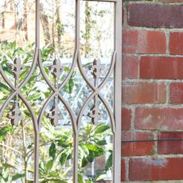 Ornate Light Grey Textured Garden Wall Mounted Mirror 60cm x 92cm