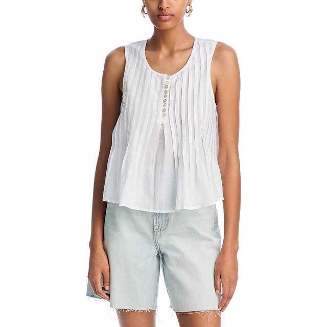 Aqua Amey Pleated Sleeveless Tank Top - Exclusive
