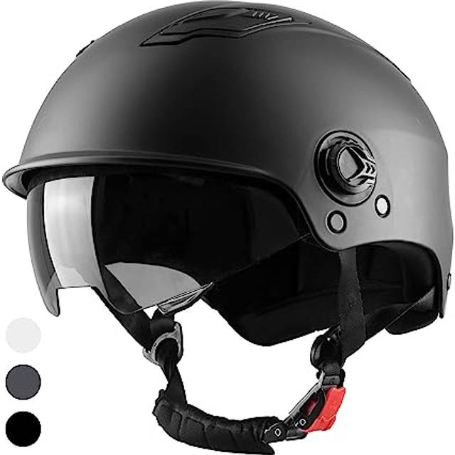 WESTT Escape I Skateboardhjälm med solskydd I Lättviktig skatehjälm I Cykelhjälm I BMX-hjälm I Inlinerhjälm I Skatehjälm för män och kvinnor med justerbar hakrem I Svart I L-XL (59-62cm)