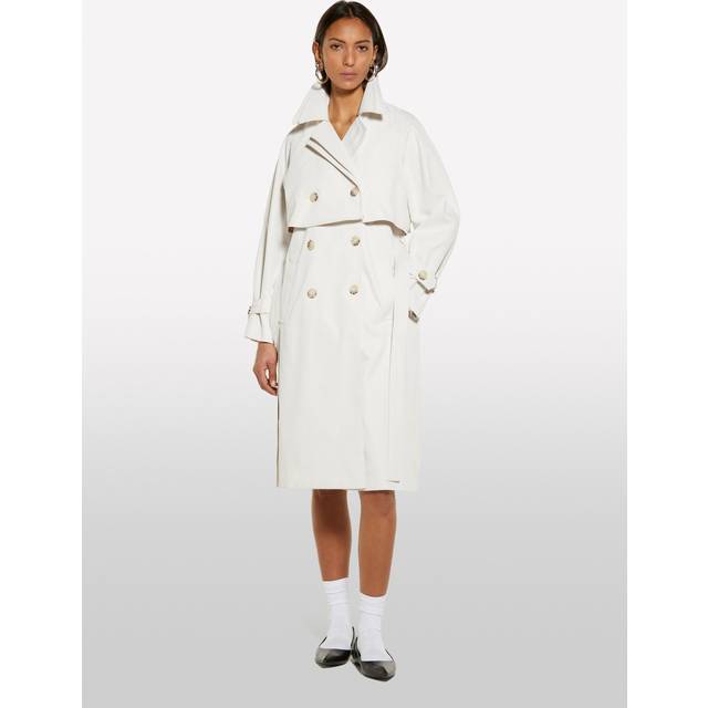 SISLEY Satin Trench Coat, Cream